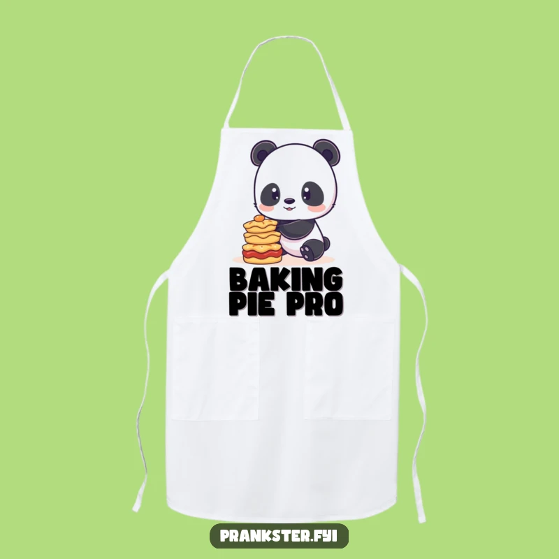 Funny Panda Pie Balance Apron: Playful Baker's Kitchen Gift