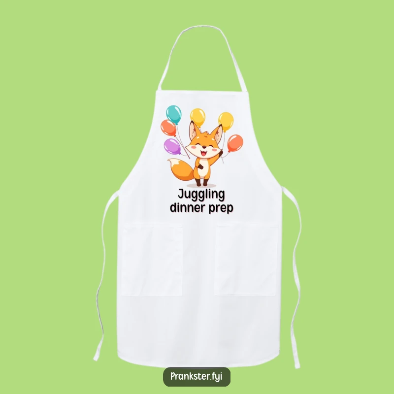 Funny Fox Juggling Apron - Chefs Will Smile with this Festive Fox