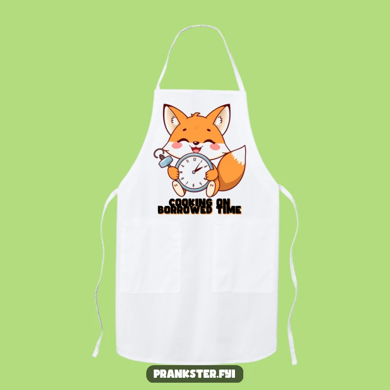 Funny Fox Wink Apron: Cook with Charm and Clockwork Comedy