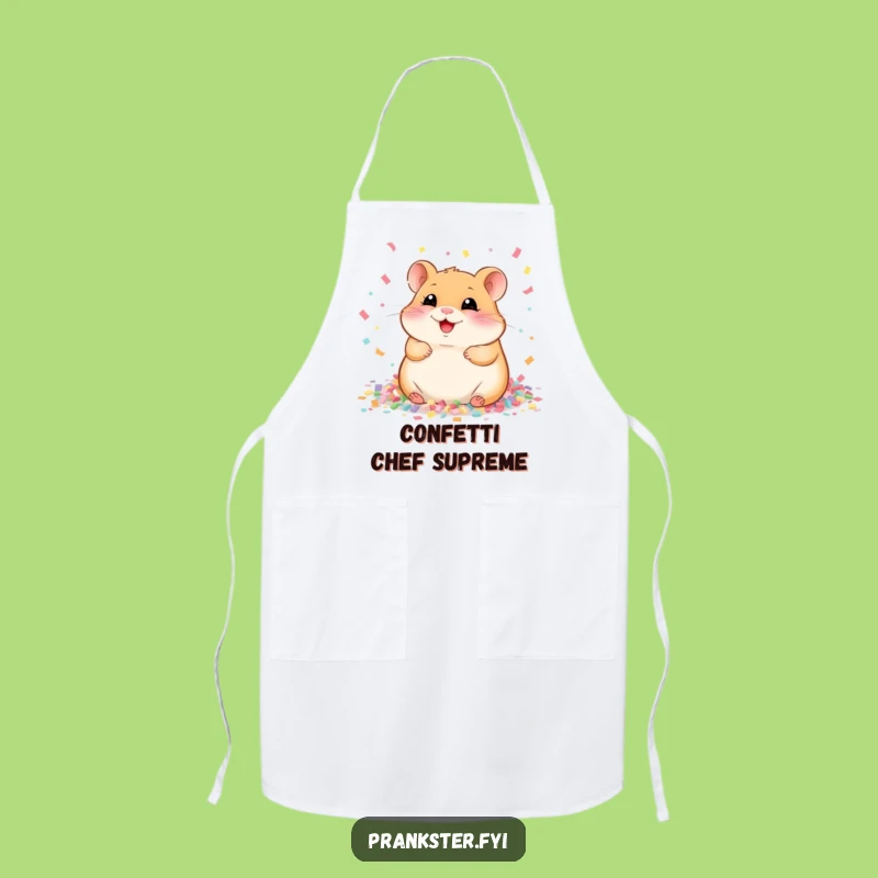 Funny Giggling Hamster Confetti Apron - Protect Your Clothes with Hilarious Style
