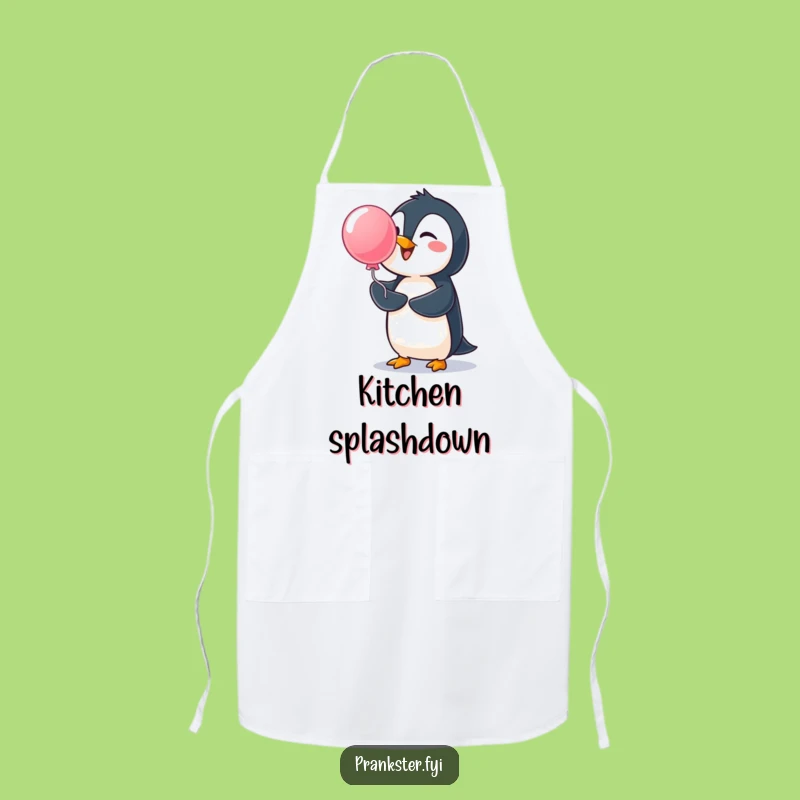 Funny Penguin Water Balloon Apron - Cheerful Chef Penguin Kitchen Wear, Hilarious Gift