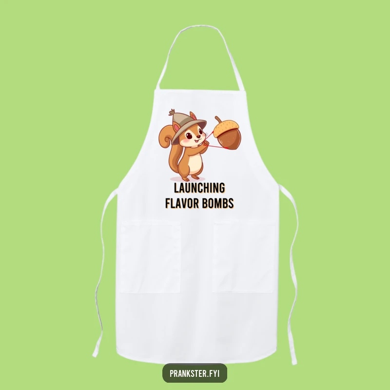 Funny Squirrel Acrobat Apron: Comedic Kitchen Action