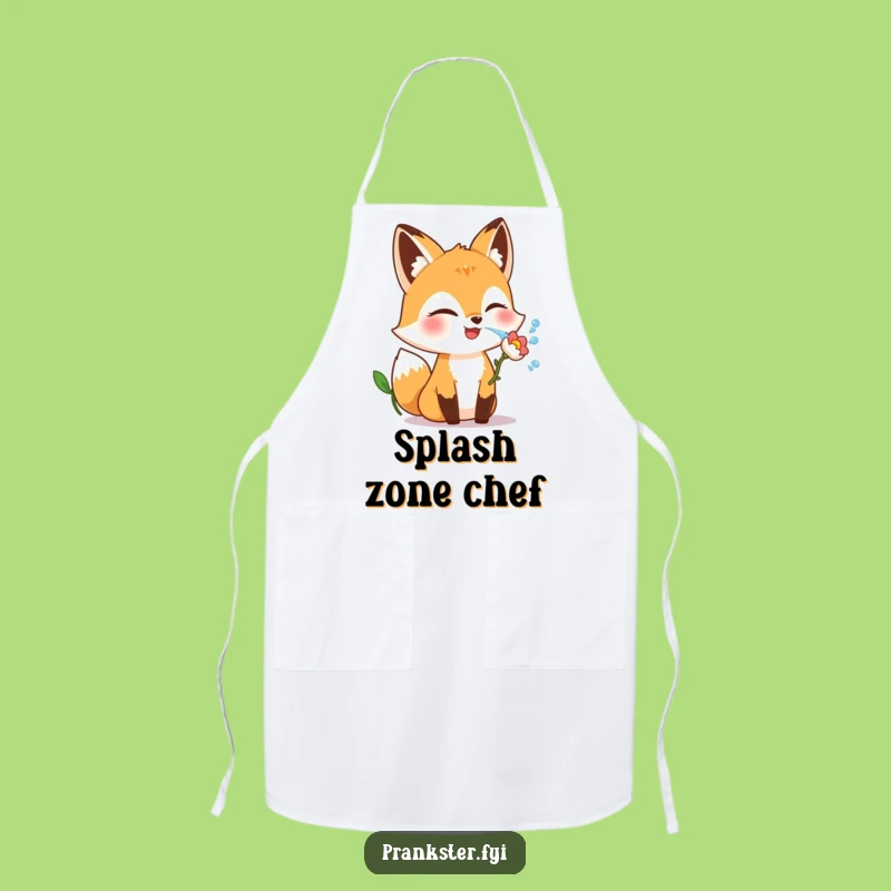 Funny Fox Flower Squirt Apron: Playful Kitchen Accessory for Fun Cooks