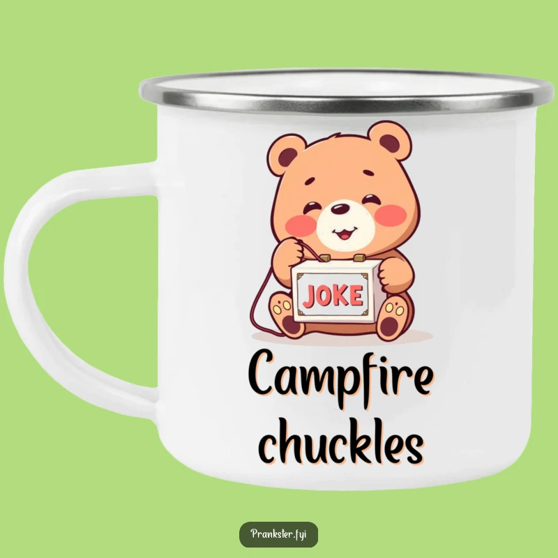 Funny Bear Joke Box Camping Mug: Prankster Adventure Cup, Perfect Gag Gear