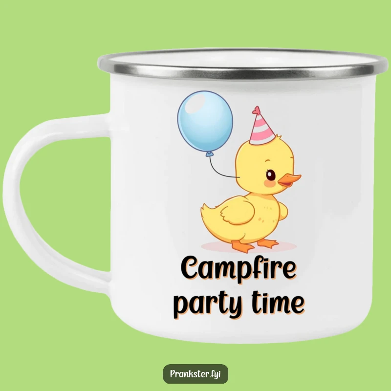 Funny Kawaii Duckling Camping Mug: Party Vibes, Perfect Outdoor Fun Gift!
