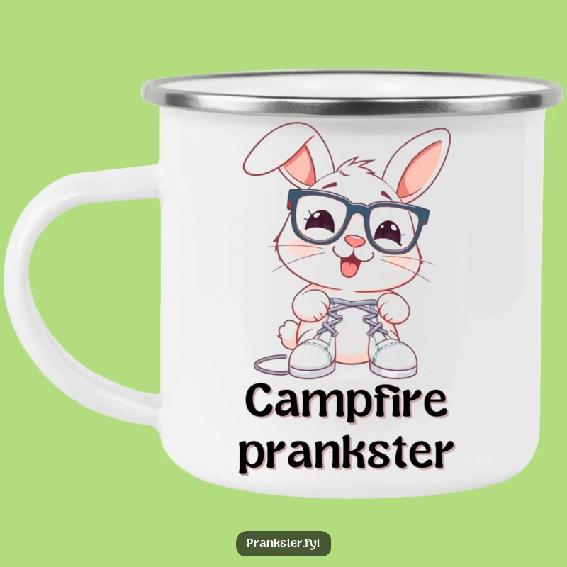 Funny Rabbit Shoelace Camping Mug: Durable Prankster Mug, Perfect Outdoor Gift
