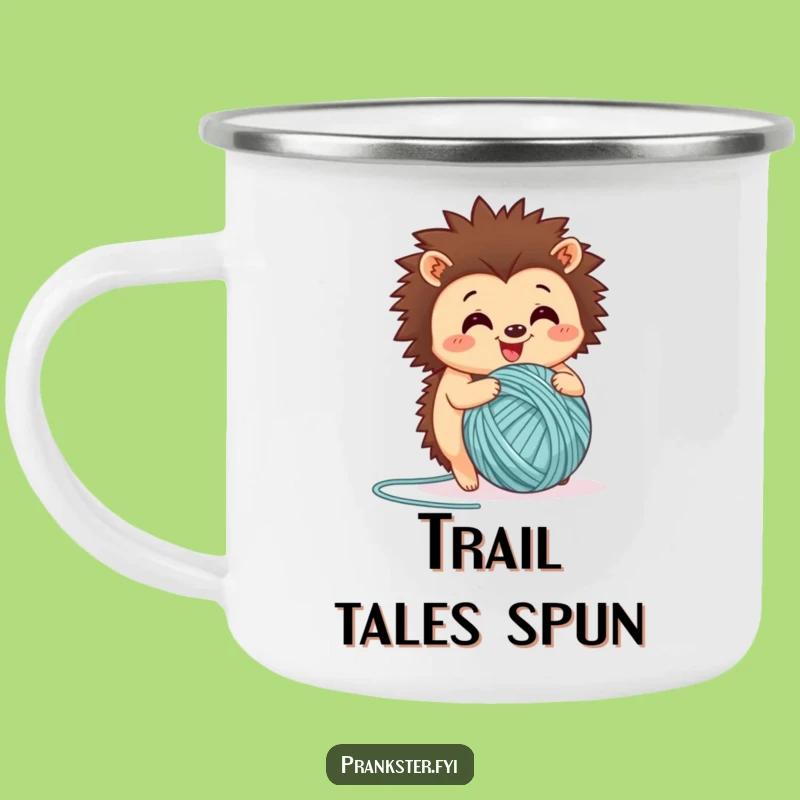Funny Happy Hedgehog Yarn Ball Camping Mug: Cozy Sips on Your Adventures