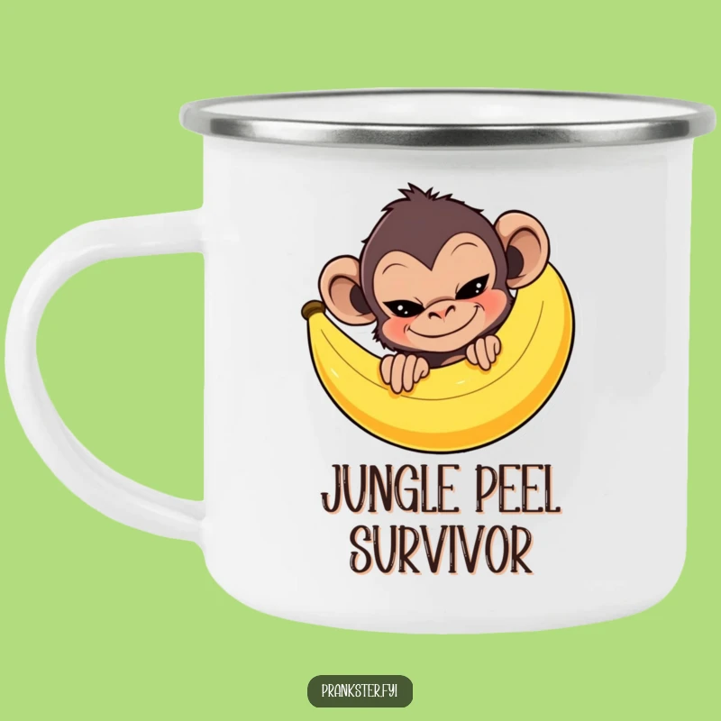 Funny Monkey Banana Camping Mug: Mischievous Prankster, Great Funny Gift!