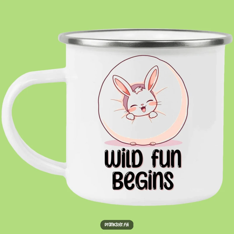 Funny Rabbit Whoopee Camping Mug: Trailside Giggles with a Prankster