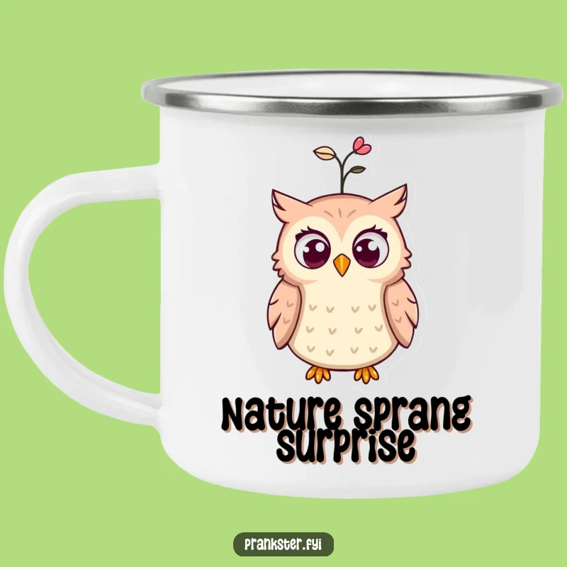 Funny Surprised Owl Camping Mug: Adventure with a Comedic Twist