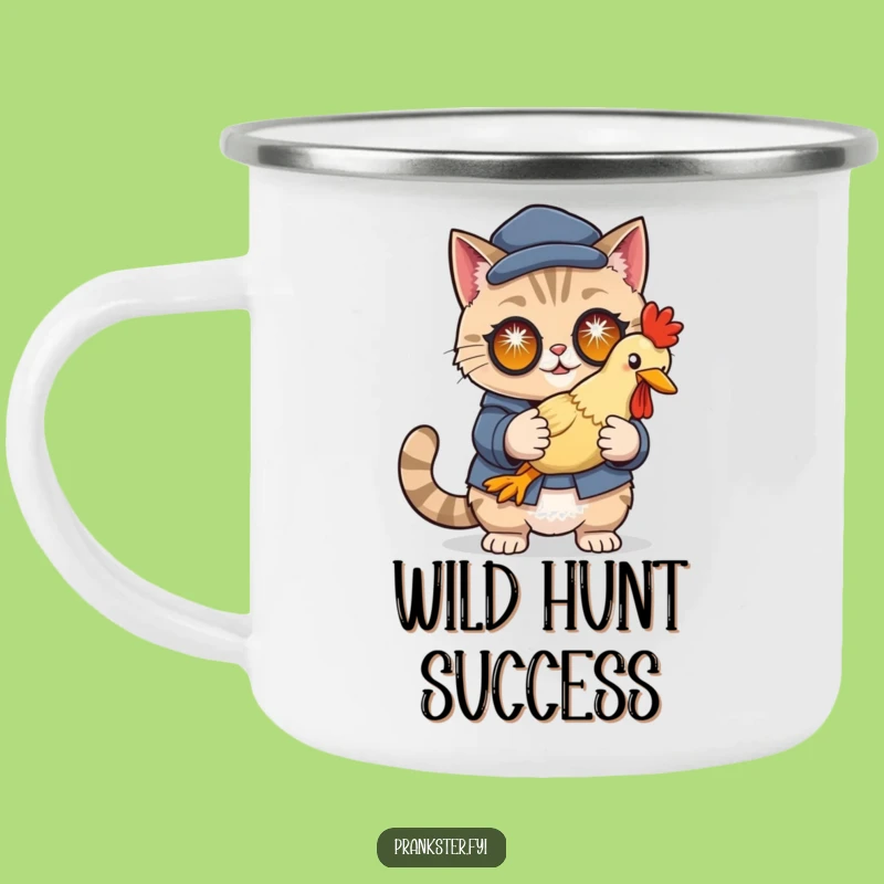 Funny Cat Disguise Camping Mug: Cunning Coffee for Outdoor Agents