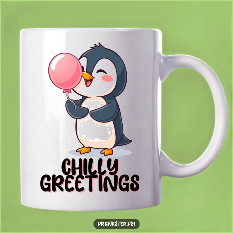 Funny Penguin Water Balloon Mug - Cheerful Splash Surprise Humor Gift