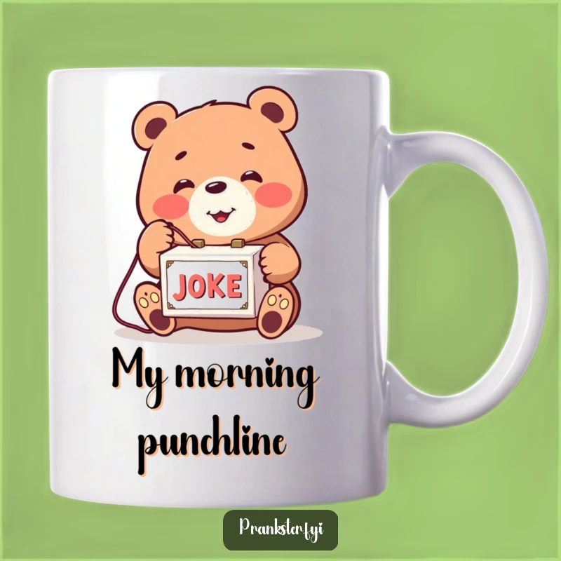 Funny Bear Joke Box Mug: Playful Prankster Design, Perfect Gag Gift