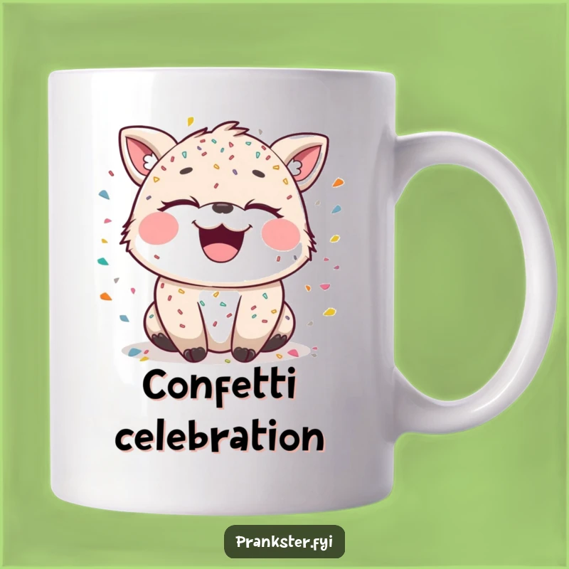 Funny Confetti Animal Mug - Hilarious Celebration Gift with Mischief