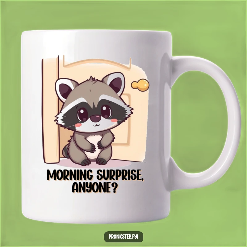 Funny Kawaii Raccoon Mug Hiding Surprise - Hilarious Peek-a-Boo Gift