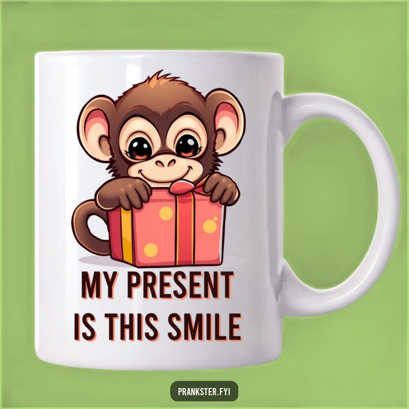 Funny Mischievous Monkey Gift Box Mug - Perfect Humorous Present