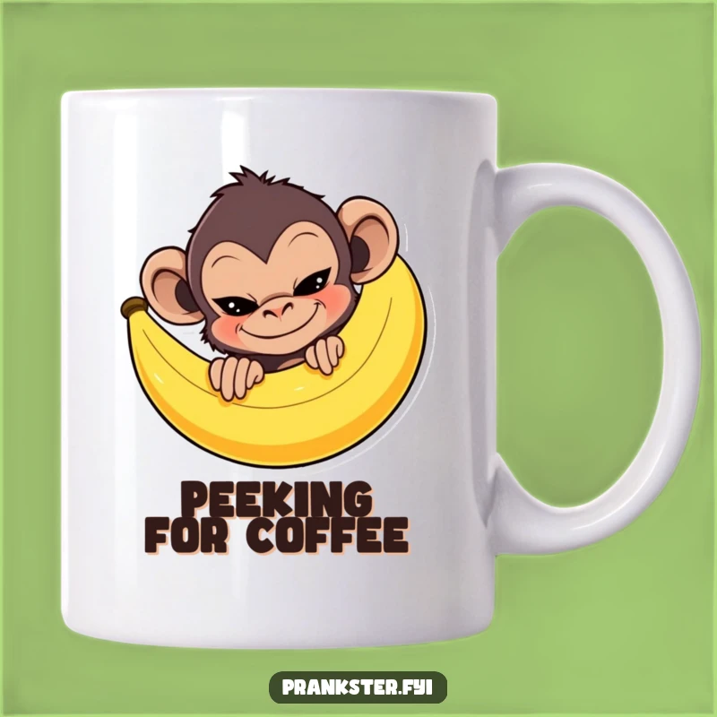 Funny Monkey Banana Prank Mug: Mischievous Monkey, Perfect Funny Gift!