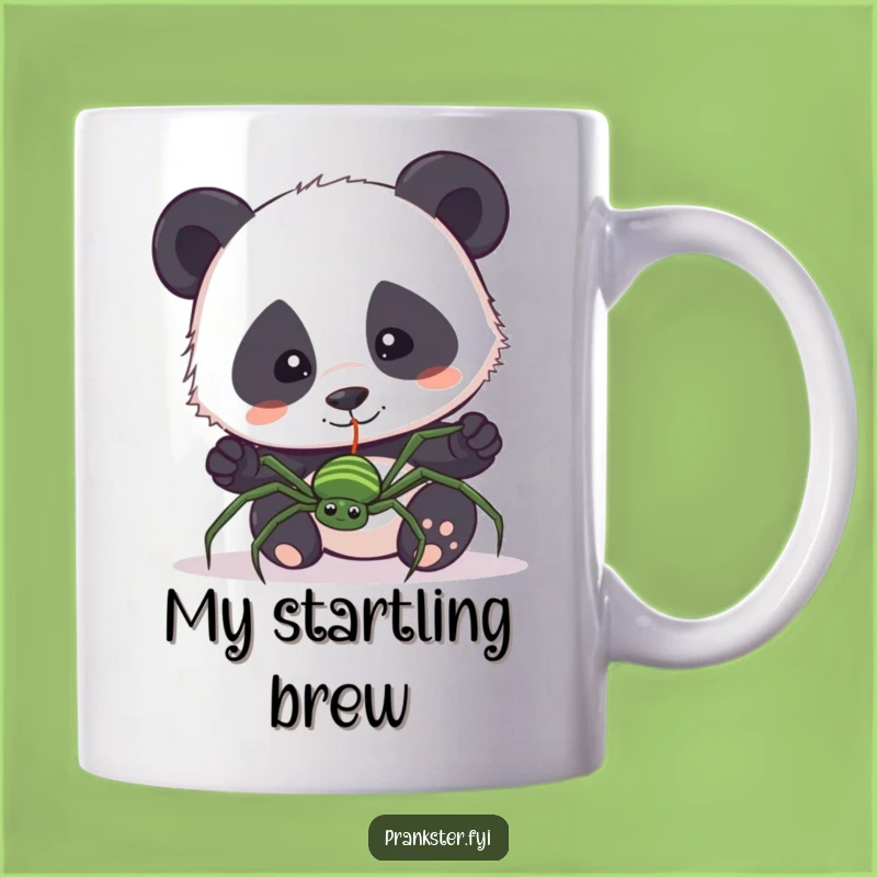 Funny Panda Spider Mug: Surprised Critter Design, Perfect Shocked Gift