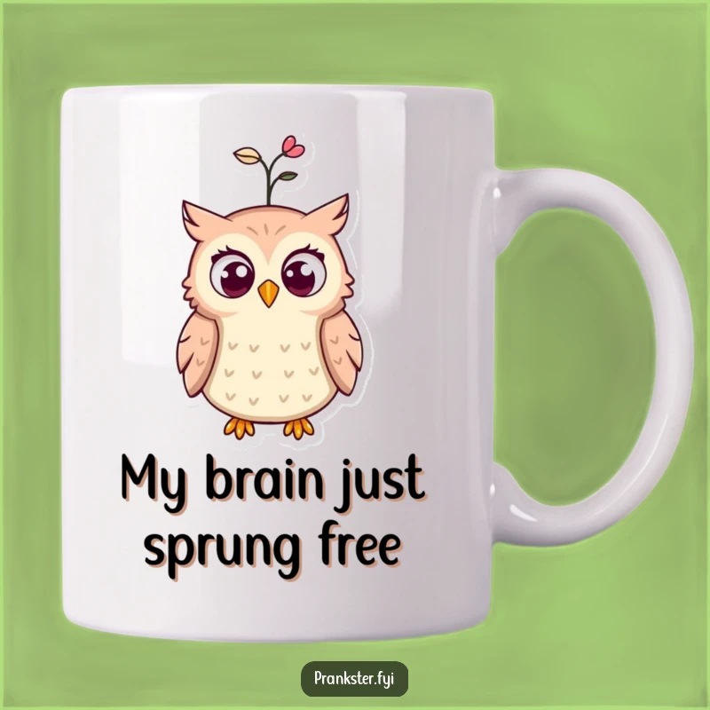 Funny Surprised Owl Spring Hat Mug: A Hilarious Gift for Owl Lovers
