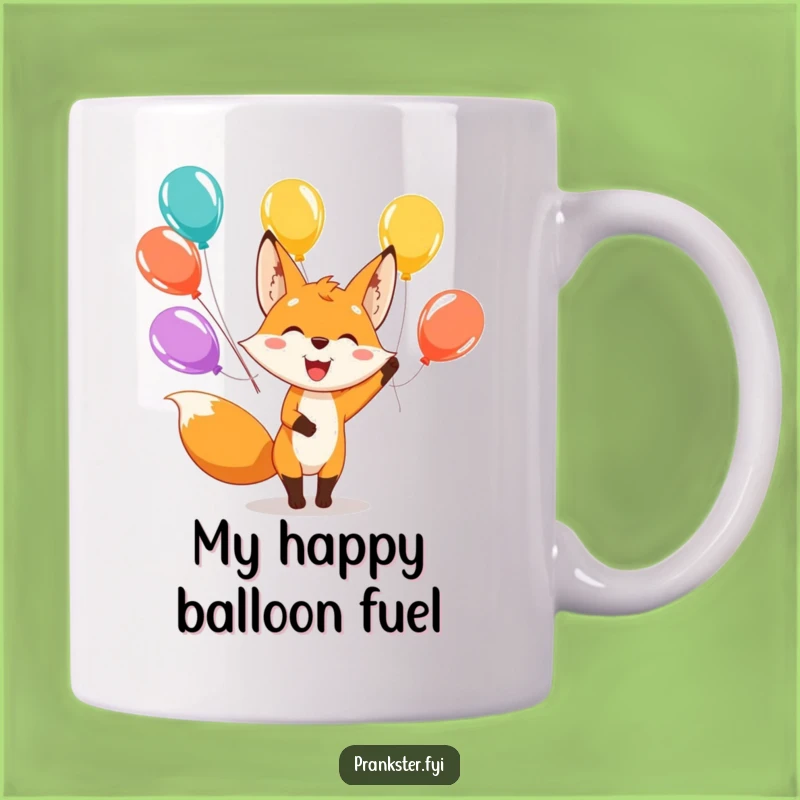 Funny Fox Juggling Mug - Joyful Balloon Character for a Happy Gift