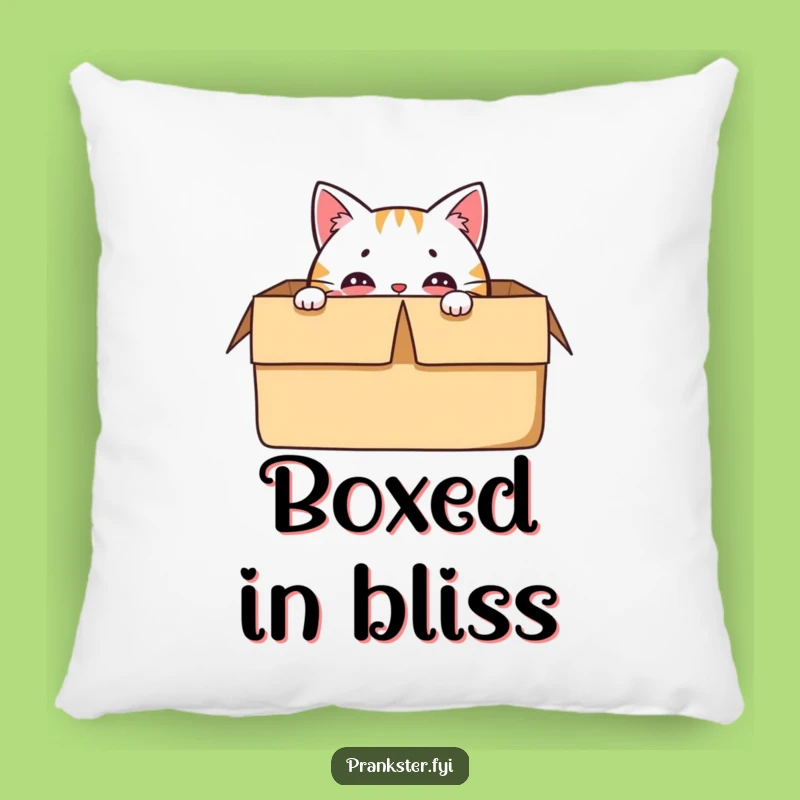 Funny Cat Box Pillow - Cozy Surprise, Hilarious Funny Gift