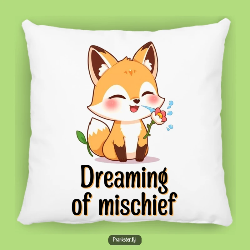 Funny Fox Flower Squirt Pillow: Cozy Comfort with a Playful Splash