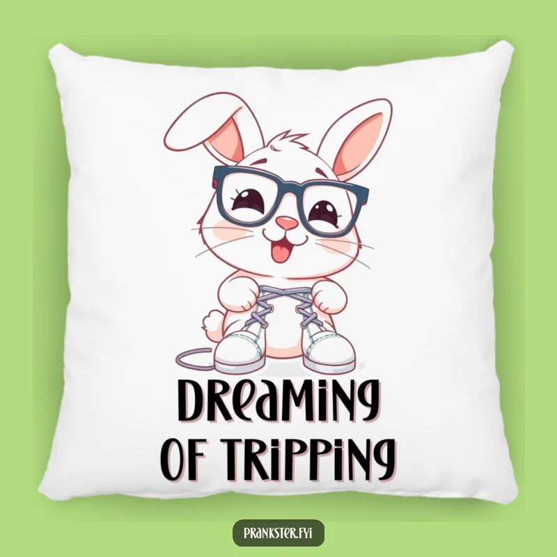 Funny Rabbit Shoelace Pillow: Cozy Prankster Cushion, Sweet Humorous Gift