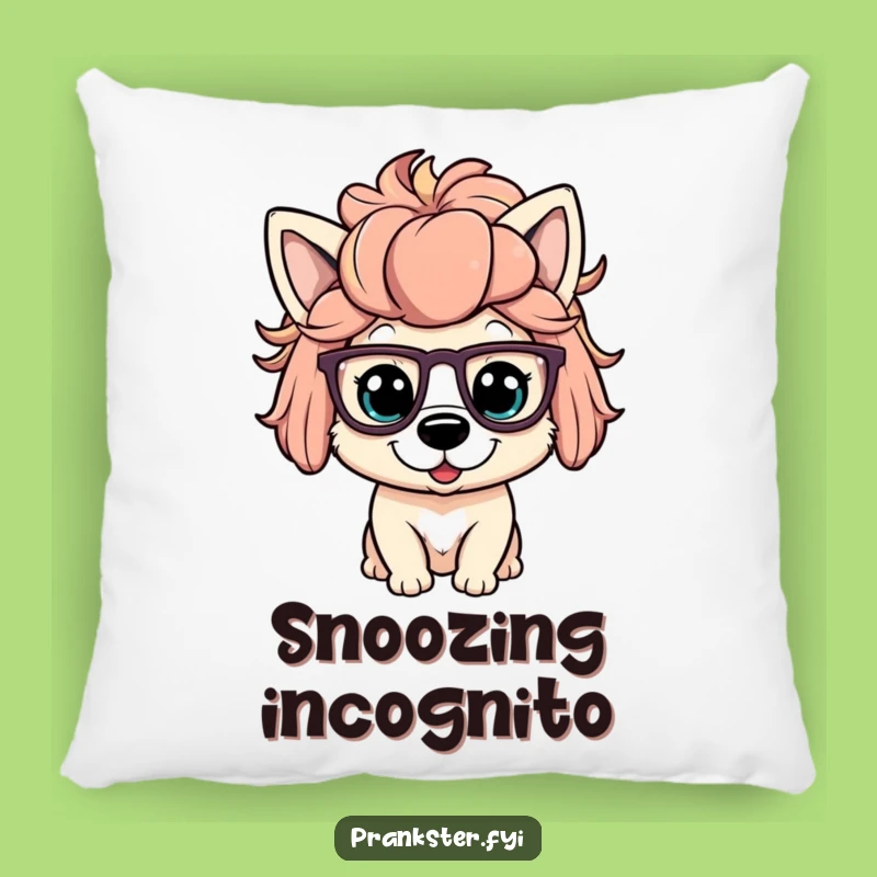 Funny Dog Wig Pillow - Comfy Cushion with a Hilarious Disguised Dog
