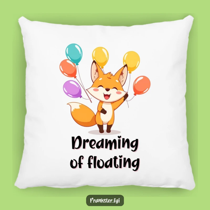 Funny Fox Juggling Pillow - Comfy Cushion with a Cheerful Balloon Fox