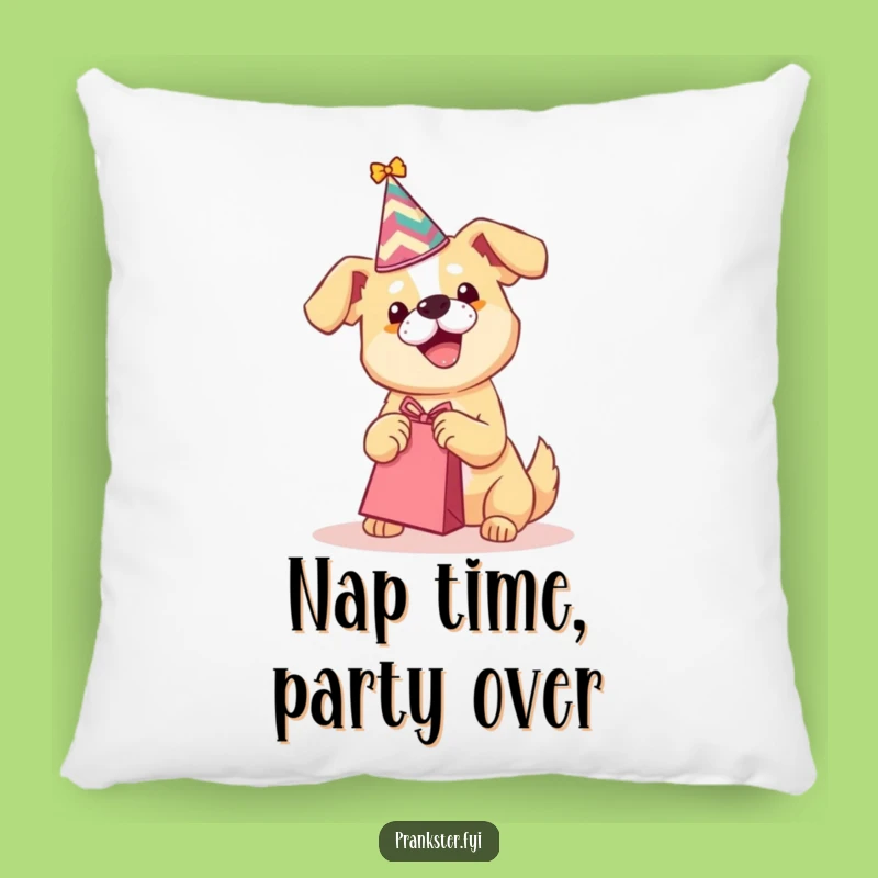 Funny Party Dog Pillow - Cozy Playful Pup Shaking Gift Bag Decor Gift