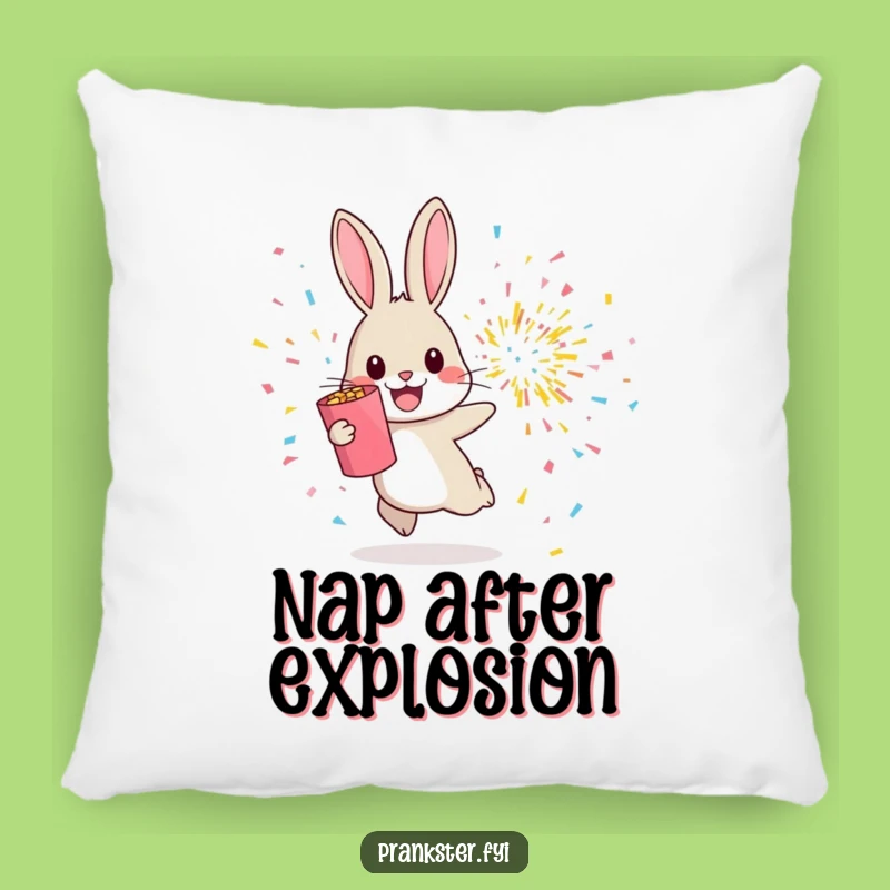 Funny Rabbit Confetti Pillow - Cozy Cheerful Hop Away From Explosion Decor Gift