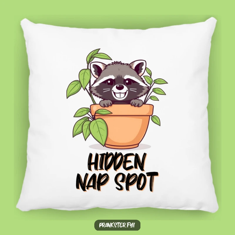Funny Raccoon Spy Pillow: Cozy Comfort for Your Secret Stashes