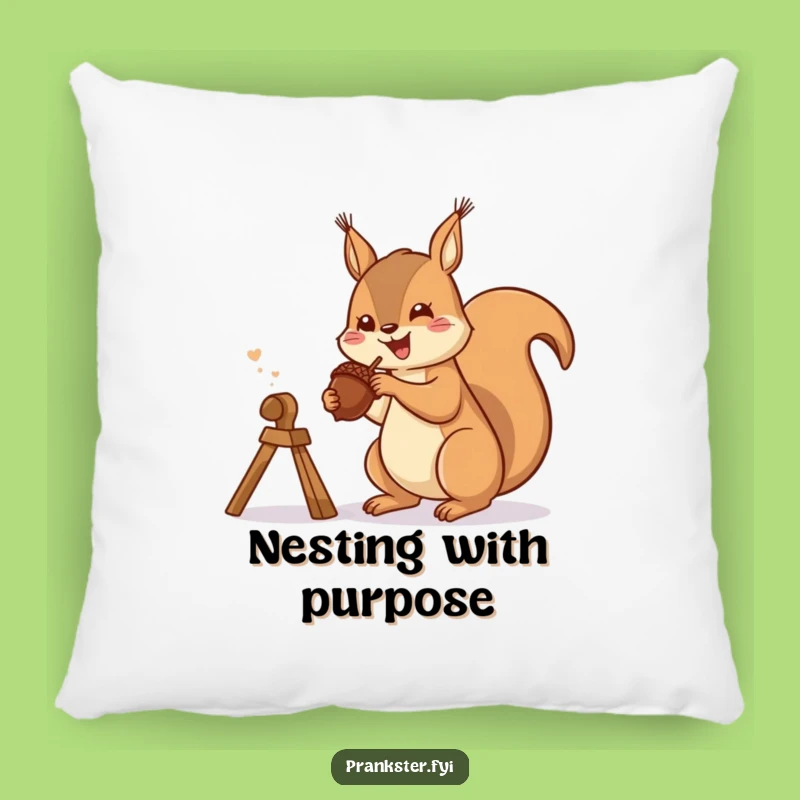 Funny Squirrel Acorn Pillow - Cozy & Playful!