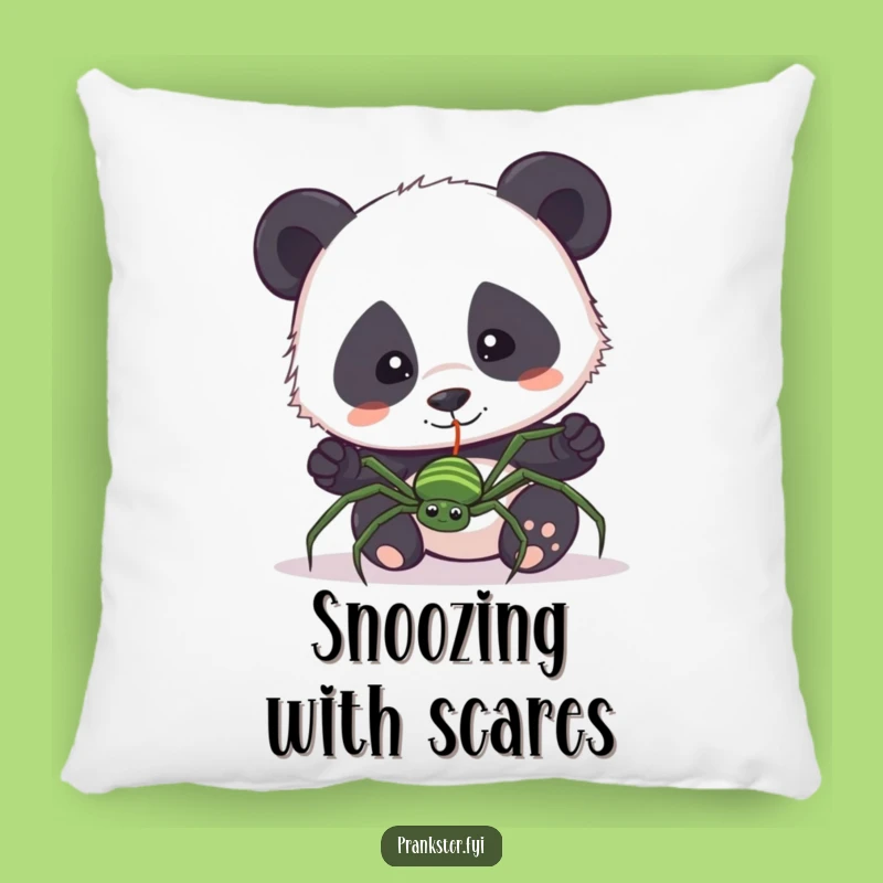 Funny Panda Spider Pillow: Cozy Surprised Cushion, Perfect Shocked Decor