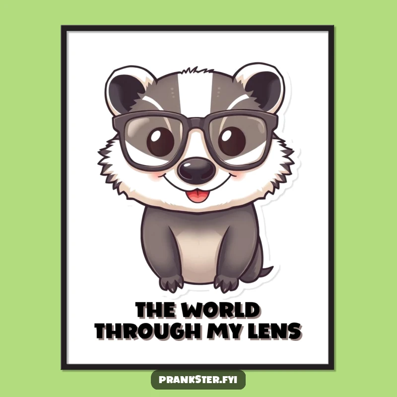 Funny Badger Glasses Digital Art Print - Instant Hilarious Decor