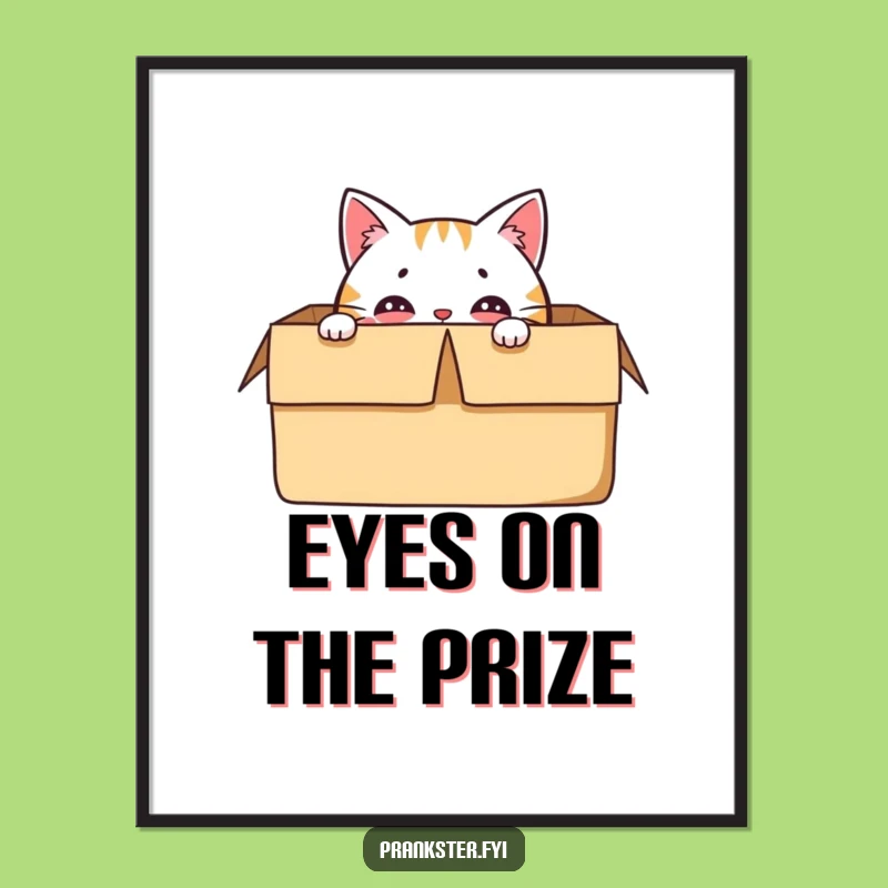 Funny Cat Box Digital Art Print - Instant Playfulness and Charm, Perfect Funny Gift