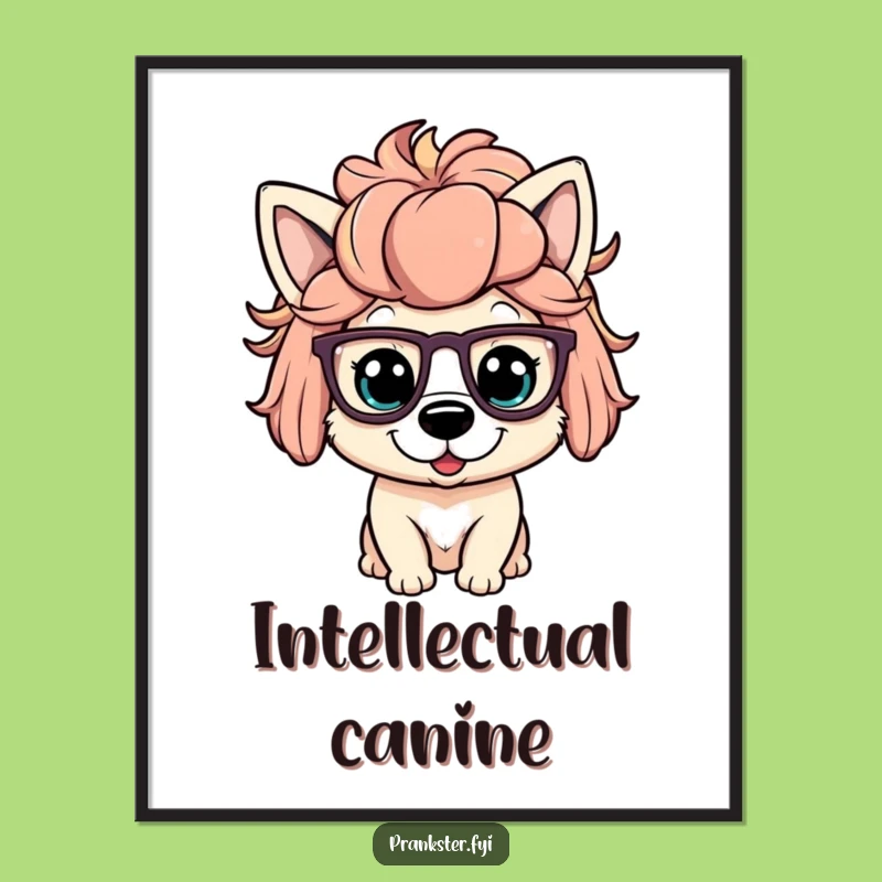 Funny Dog Wig Digital Art - Instant Silly Dog Download for Laughs