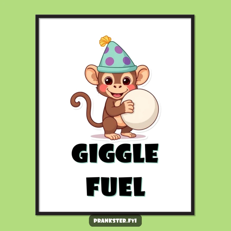 Funny Monkey Prankster Art Print: Hilarious Digital Decor for Playful Spaces