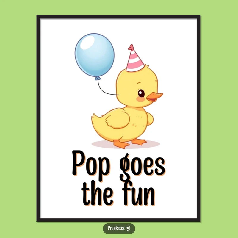 Funny Kawaii Duckling Digital Art: Party Fun, Perfect Wall Decor!