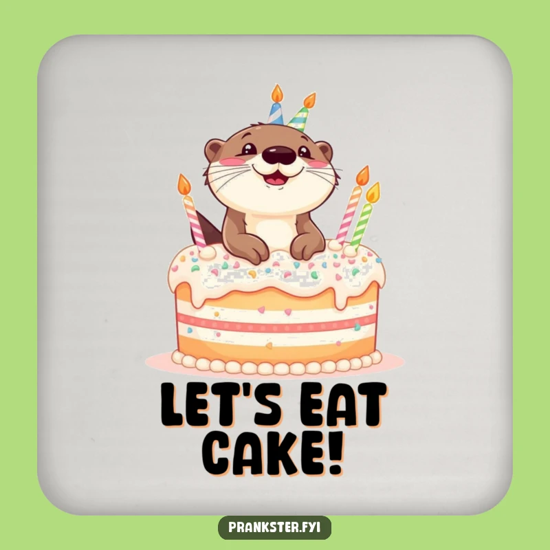 Funny Otter Cake Coasters - Protect Drinks with Merriment
