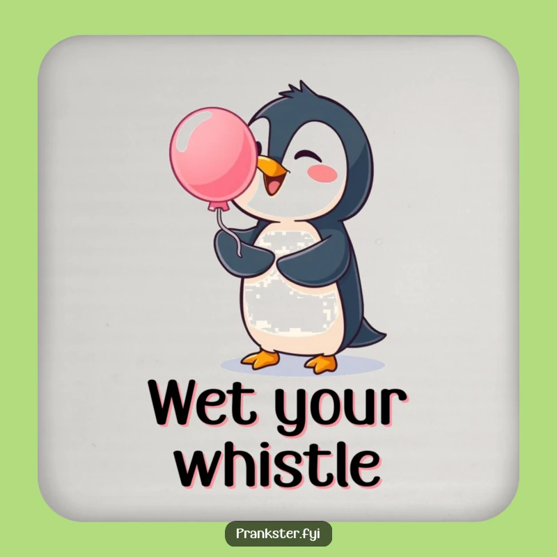 Funny Penguin Water Balloon Coaster - Cheerful Splash Drink Protector, Hilarious Gift