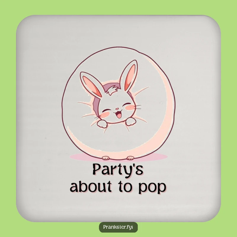 Funny Rabbit Whoopee Coaster Set: Protect Tables with Prankster Pizzazz