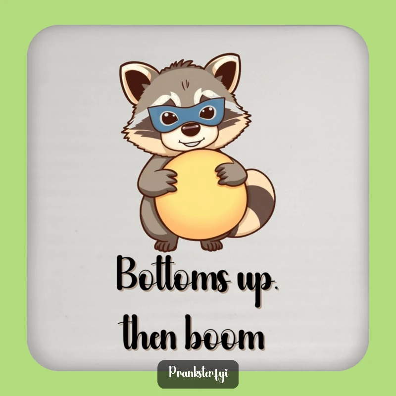 Funny Raccoon Whoopee Coasters: Prank Protection, Humorous Gift Set