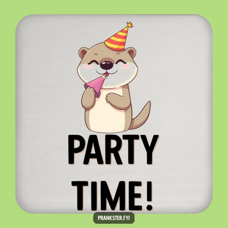 Funny Otter Party Coaster: Cheerful Drink Protector Gift