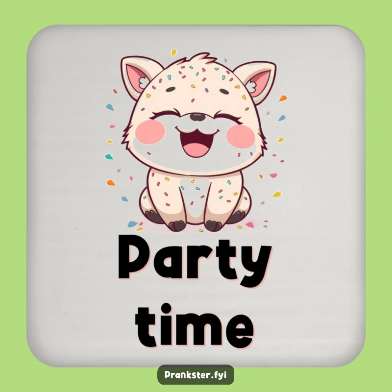 Funny Confetti Animal Coaster Set - Hilarious Festive Party Gift