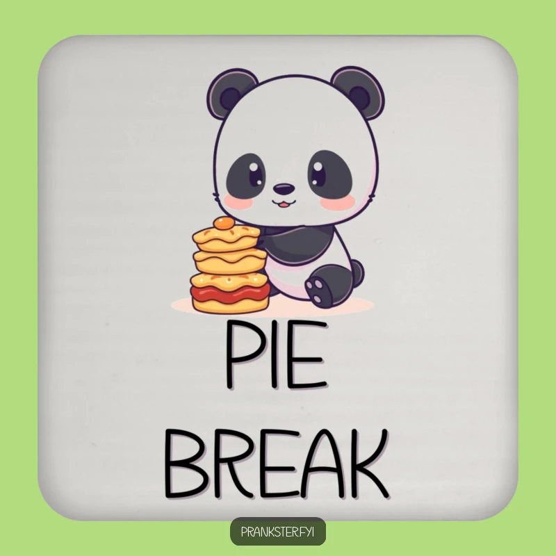 Funny Panda Pie Balance Coaster: Playful Drink Protector Gift