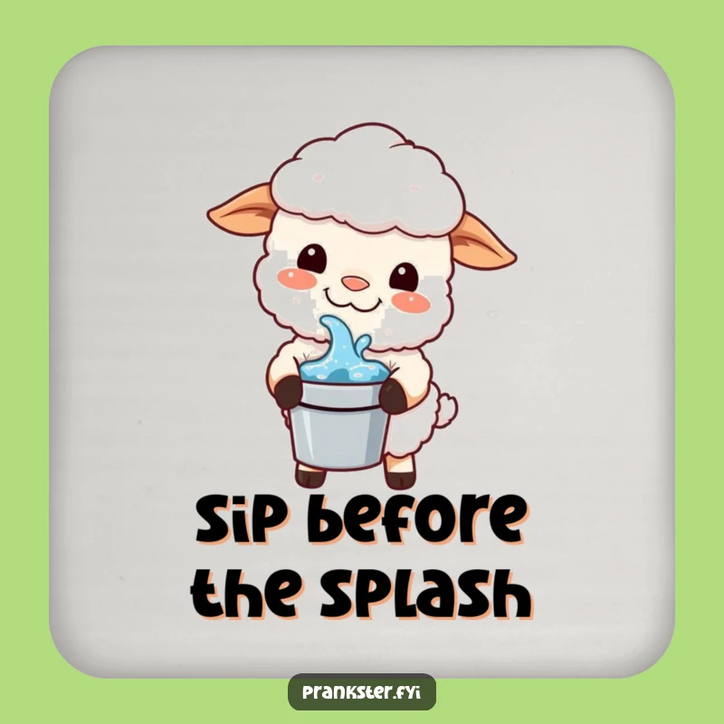 Funny Kawaii Sheep Coaster: Prank Protection, Perfect Gift!