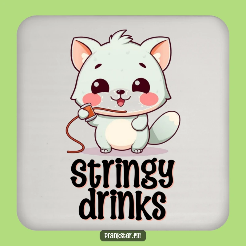 Funny Silly String Animal Coaster Set - Hilarious Playful Party Gift