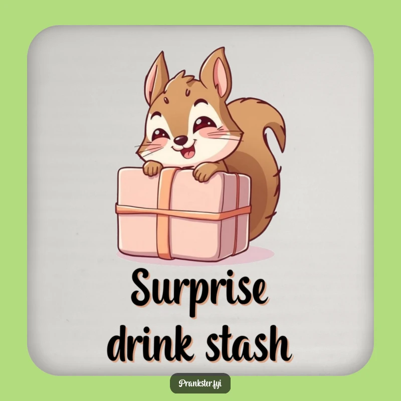 Funny Squirrel Gift Coaster - Protect Surfaces with Humorous Squirrel Charm