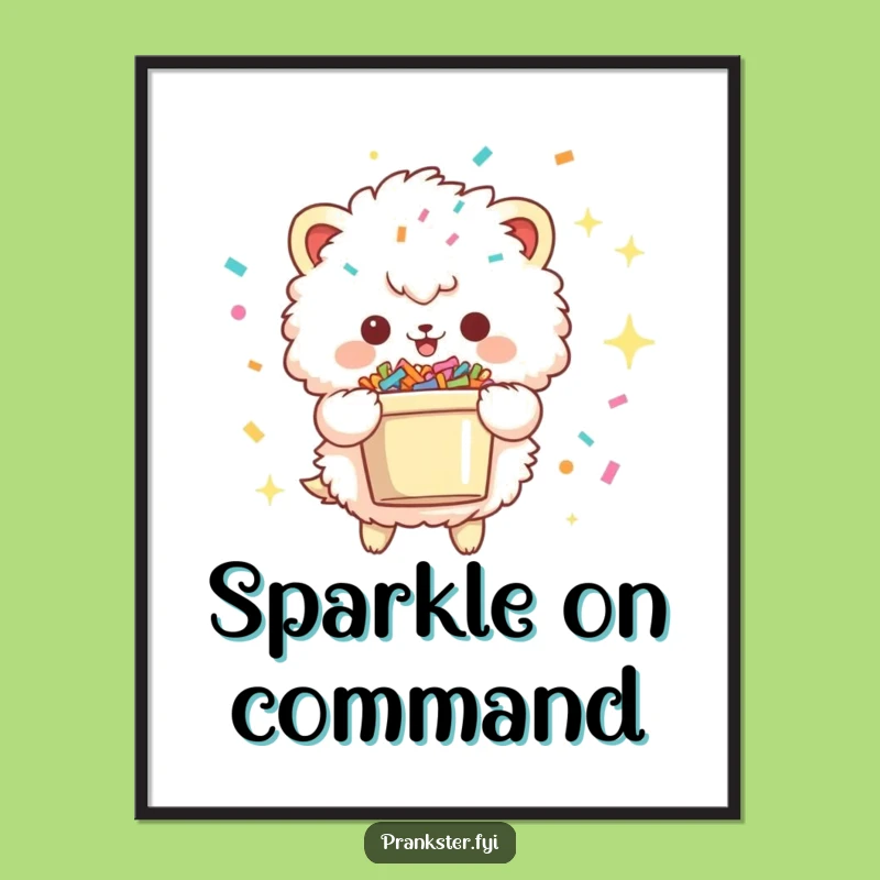 Funny Confetti Creature Poster: Adorable Mischief for Your Wall Art